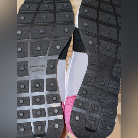 New $695 Balenciaga Race Leather/Suede Fashion Sneakers Size 40 9 9.5 / 10 - Picture 6 of 6